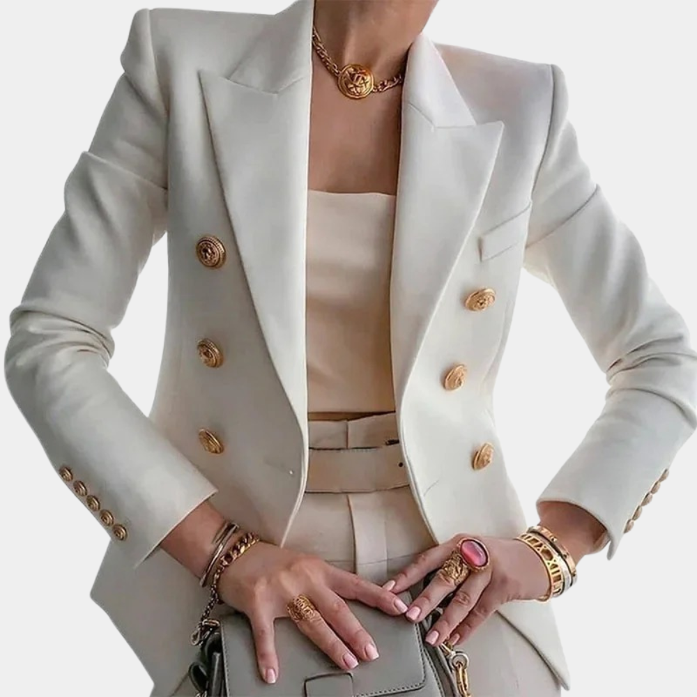 Lydia™ Dames Blazer met Goudkleurige Knopen
