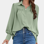 Ava™ Damesblouse met Ballonmouwen