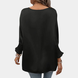 Simone™ Elegante Zwarte Damesblouse