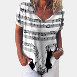 Trendy dames t-shirt met kattenprint voor de zomer