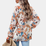 Amber™ Dames Blouse met Bloemenprint en V-Hals