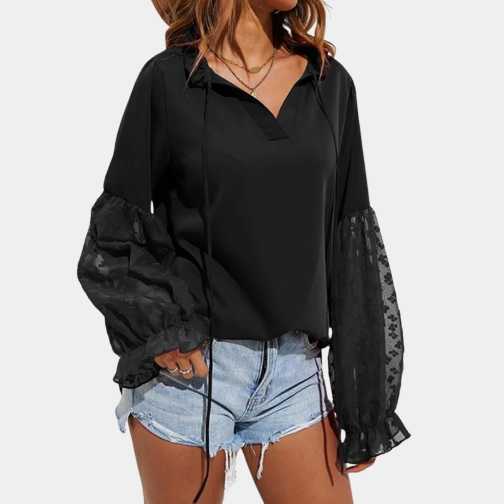Eliane™ Damesblouse met Kantmouwen