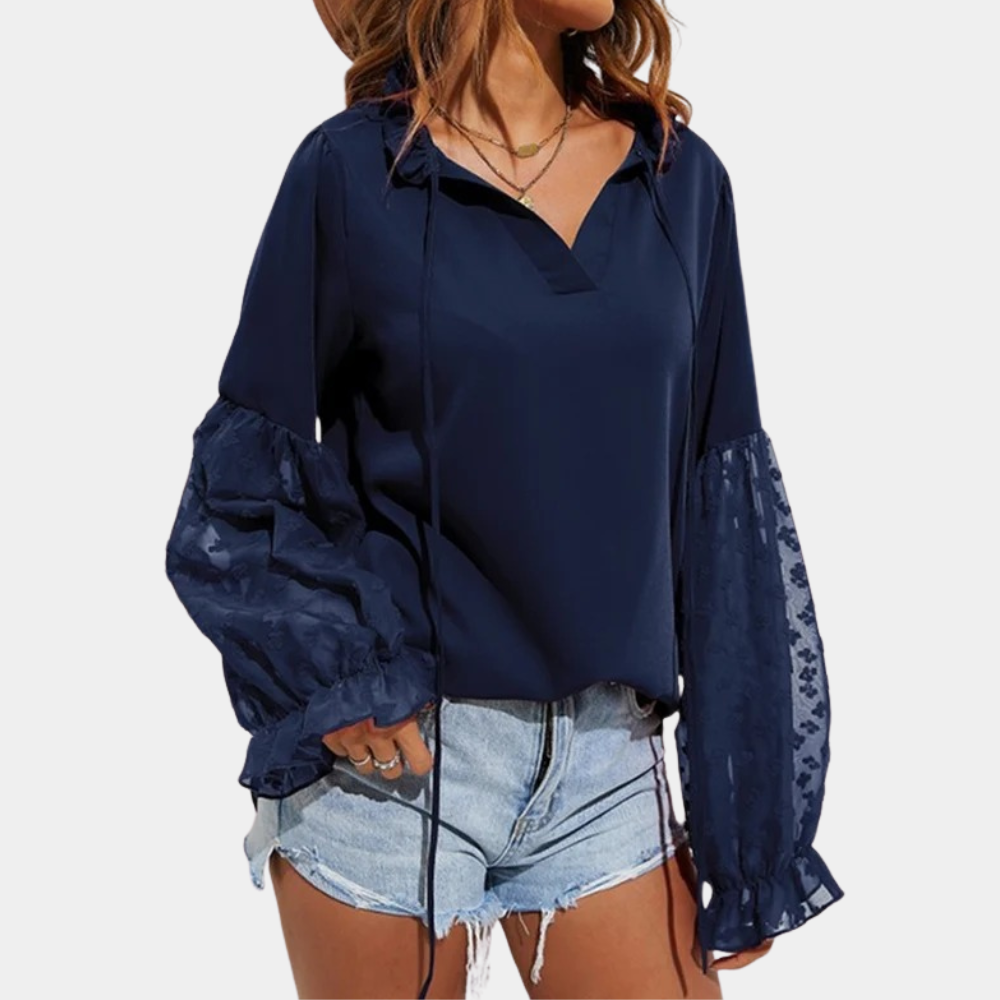 Eliane™ Damesblouse met Kantmouwen