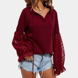 Eliane™ Damesblouse met Kantmouwen