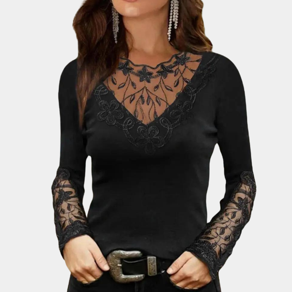 Amber™ Elegante Dames Top met Kant