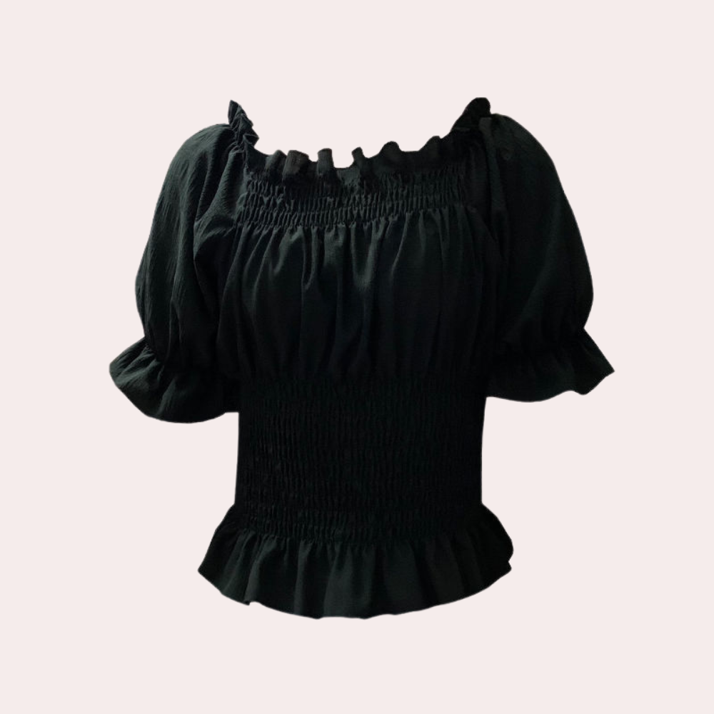 Evelien™ Dames Off-Shoulder Ruches Top