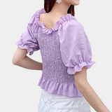 Evelien™ Dames Off-Shoulder Ruches Top