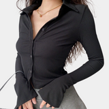 Amelia™ Getailleerde Damesribtop