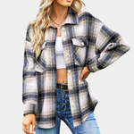 Eva™ Oversized Geruit Damesjack