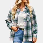 Eva™ Oversized Geruit Damesjack
