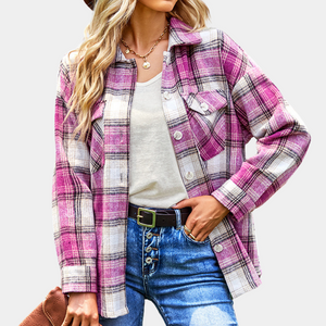 Eva™ Oversized Geruit Damesjack