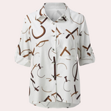 Alexandra™ Dames Blouse met Grafische Letters
