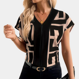 Emilia™ Dames Top met Grafische Print