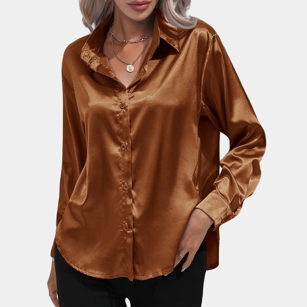 Jennifer™ Dames Satijnen Blouse