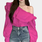 Noralie™ Dames One-Shoulder Blouse