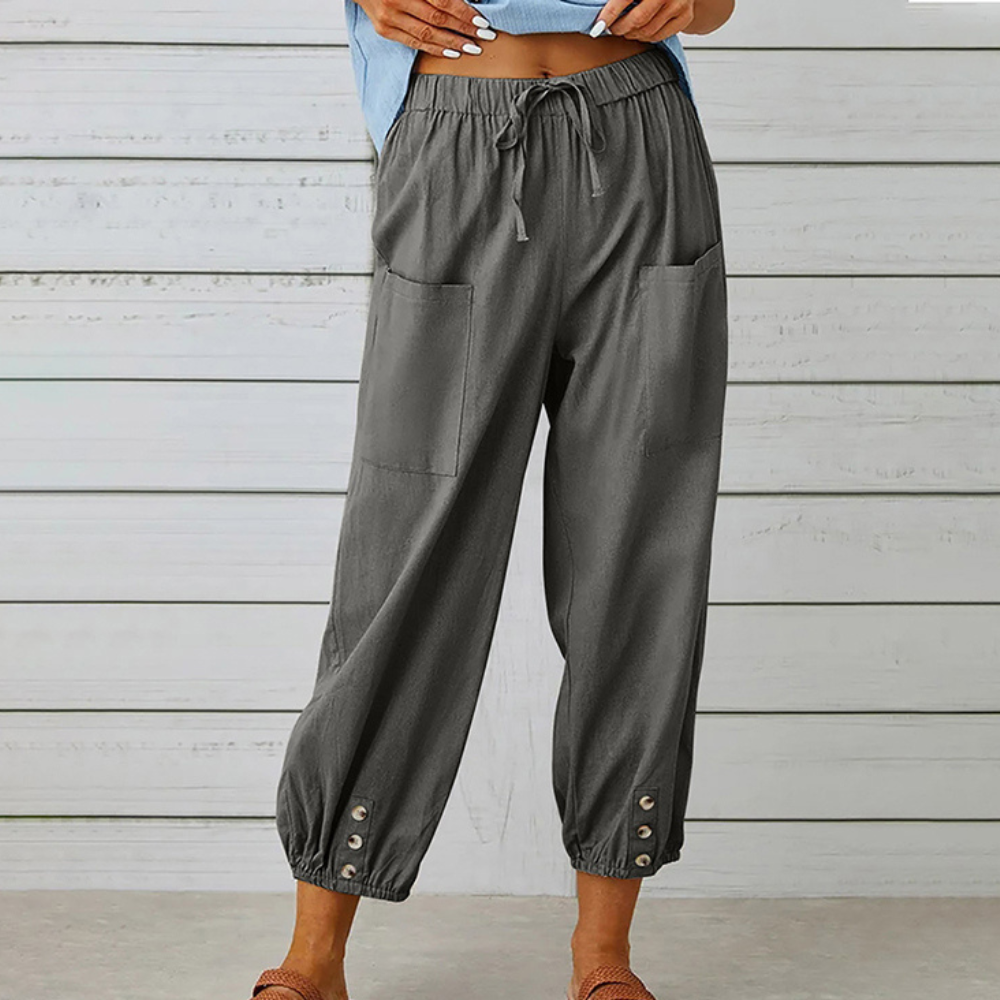 Penelope™ Dames Capri Linnenlook Broek
