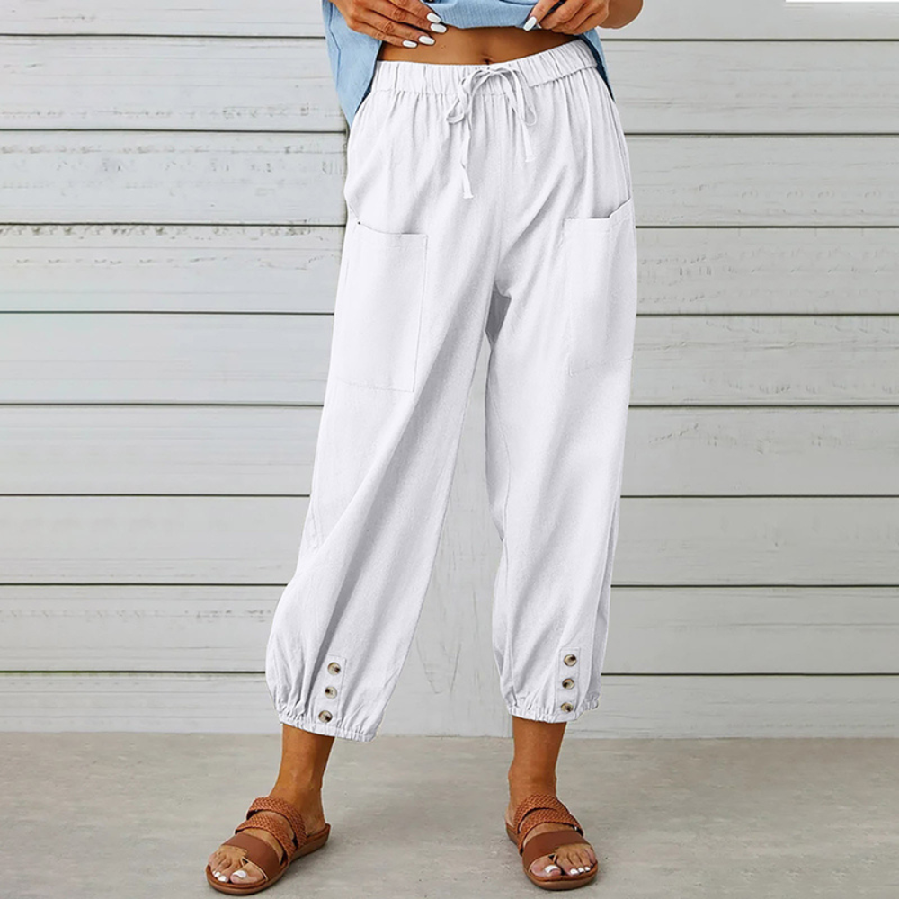 Penelope™ Dames Capri Linnenlook Broek