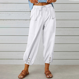 Penelope™ Dames Capri Linnenlook Broek