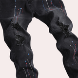 Jasper™ Heren Skinny Jeans met Verfspatten