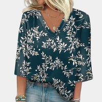 Lieke™ Damesblouse met Bloemenprint en V-hals