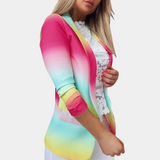 Mila™ Damesblazer met Kleurrijke Ombreprint