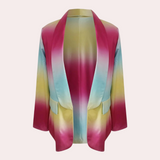 Mila™ Damesblazer met Kleurrijke Ombreprint