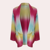 Mila™ Damesblazer met Kleurrijke Ombreprint