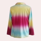 Mila™ Damesblazer met Kleurrijke Ombreprint