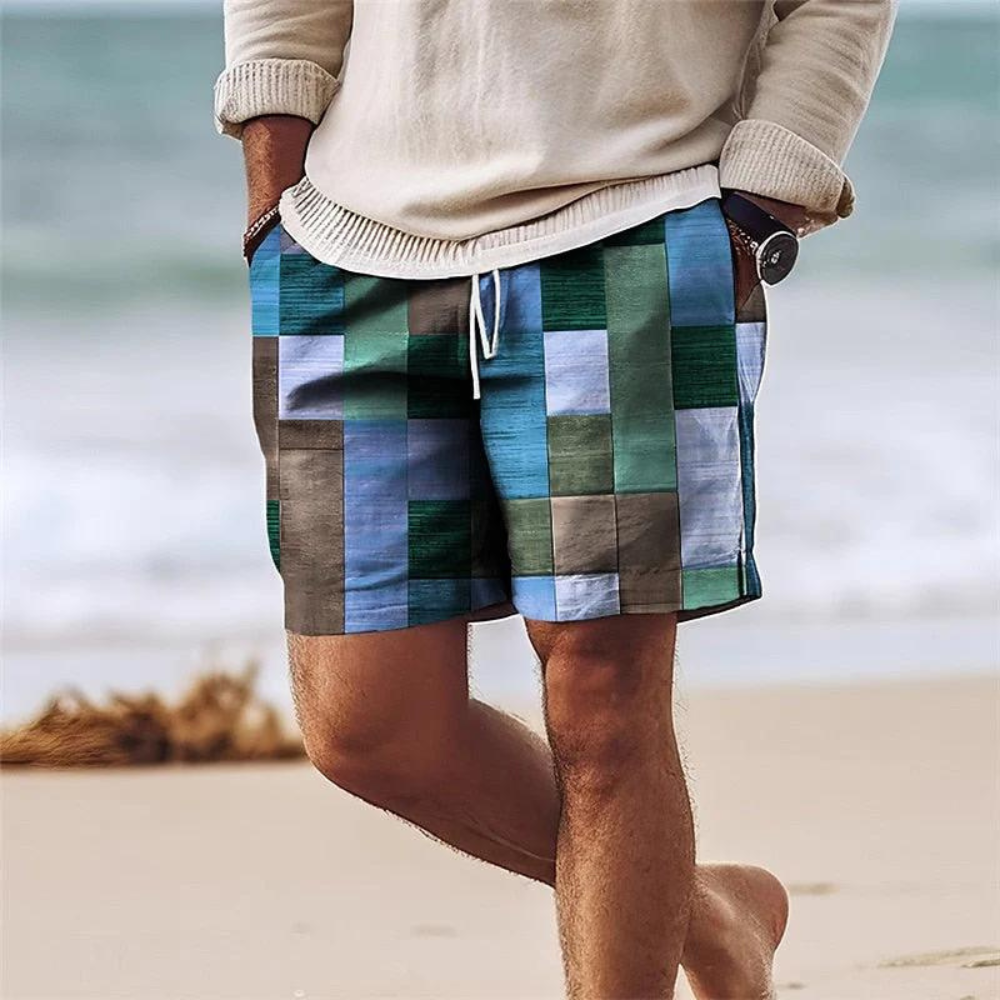Minou™ Heren Korte Patchwork Strandshort