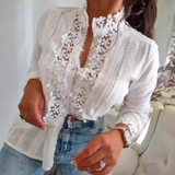 Genevieve™ Dames Blouse met Kant en Borduursel