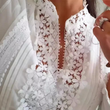 Genevieve™ Dames Blouse met Kant en Borduursel