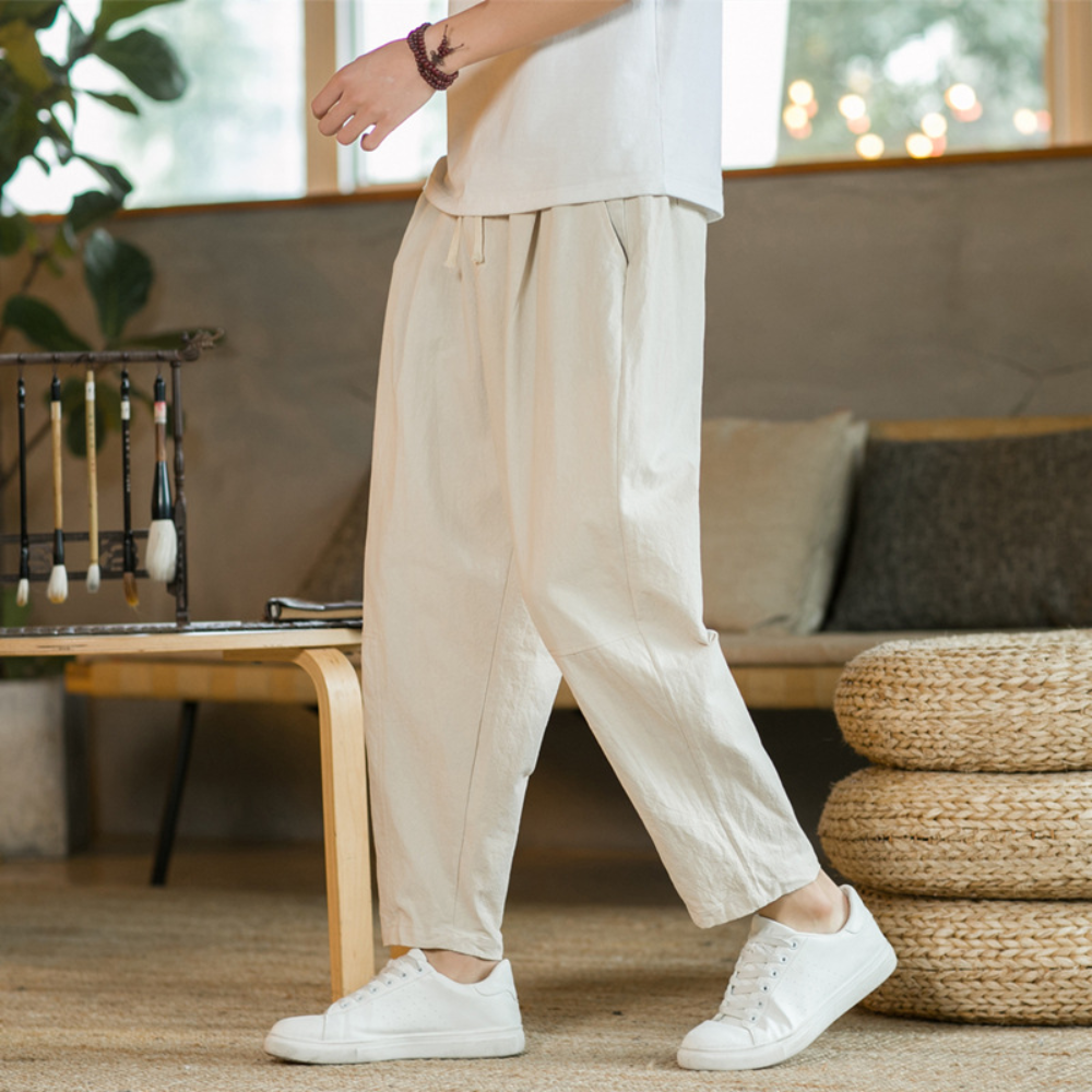 Mees™ Heren Linnen Loungebroek