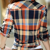 Julia™ Dames Geruite Overhemdblouse