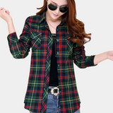 Julia™ Dames Geruite Overhemdblouse