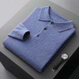 Cashmere/Merino Lange Mouwen Polo Shirt van Luxe Kwaliteit