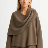 Oversized Poncho Trui met Hoge Kraag