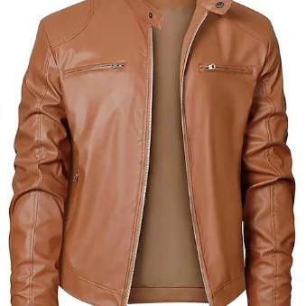 Folkert™ Heren Bikerjack van Imitatieleer