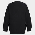 Ella | Zwarte gebreide cardigan met denim patches – De perfecte mix van comfort en stijl