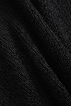Ella | Zwarte gebreide cardigan met denim patches – De perfecte mix van comfort en stijl