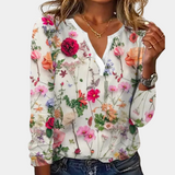 Sienna™ Dames Blouse met Bloemenprint en V-Hals