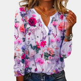 Sienna™ Dames Blouse met Bloemenprint en V-Hals