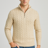 Laurent de Vries | Luxe Heren Half-Zip Trui met Hoge Kraag