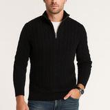 Laurent de Vries | Luxe Heren Half-Zip Trui met Hoge Kraag