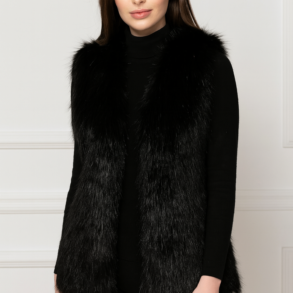 Gianna Moreau | Luxe Dames Bodywarmer met Kunstbontlook