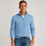 Laurent de Vries | Luxe Heren Half-Zip Trui met Hoge Kraag