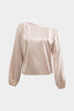 Astrid | Ballonmouwen Asymmetrische One-Shoulder Satijnen Blouse