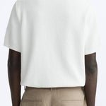 Klassiek gebreid poloshirt in wit
