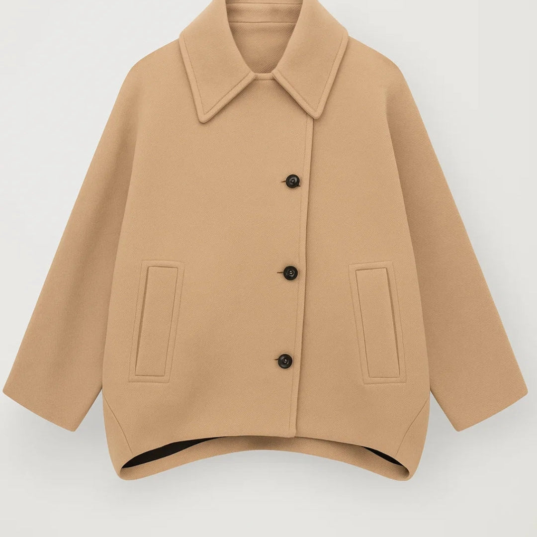 Dames Oversized Jas Met Knopen En Kraag