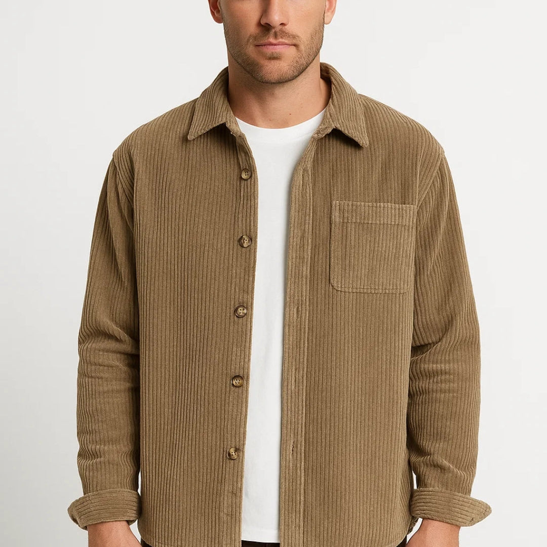 Heren Overshirt met Knoopsluiting en Borstzak