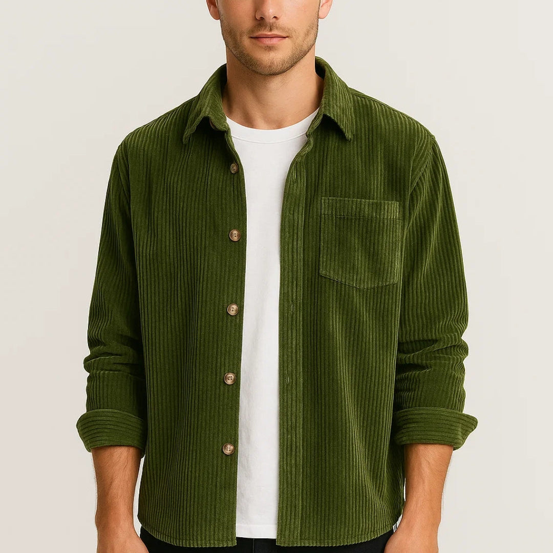 Heren Overshirt met Knoopsluiting en Borstzak
